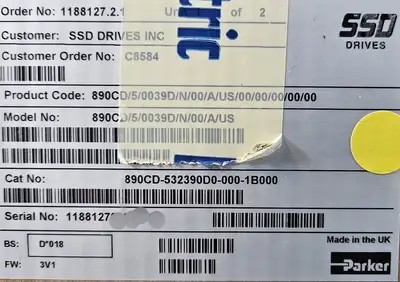 Parker Hannifin 890CD/5/0039B/N/00/A/US Servo Drive (BIN564)