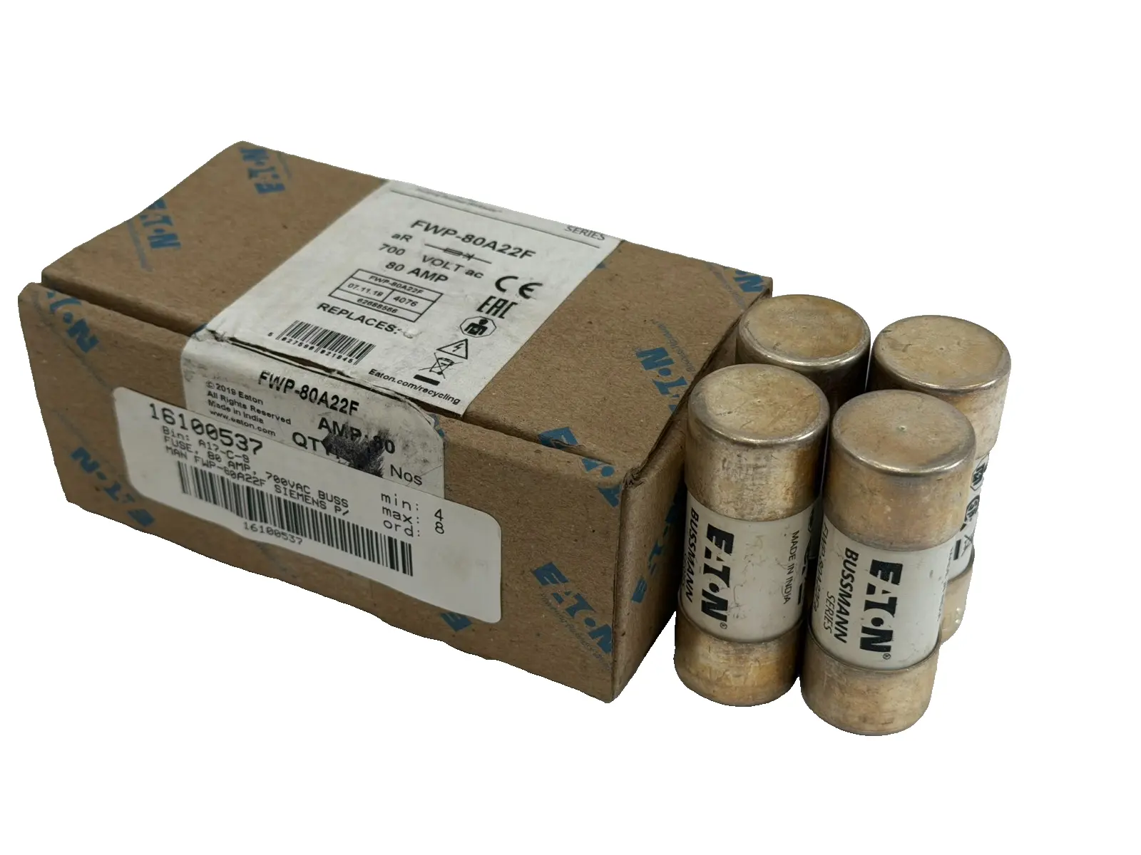 NEW LOT OF 4 EATON FWP-80A22F FUSES 700V 80AMP FWP80A22F