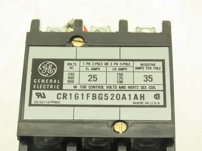 GE General Electric CR161FBG520A1AH Contactor 3-Pole 35A 120V Coil