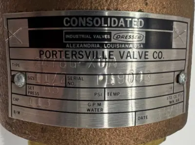 NEW DRESSER 2478G-XDA RELEIEF VALVE 1.5" 2478GXDA 65 PSI