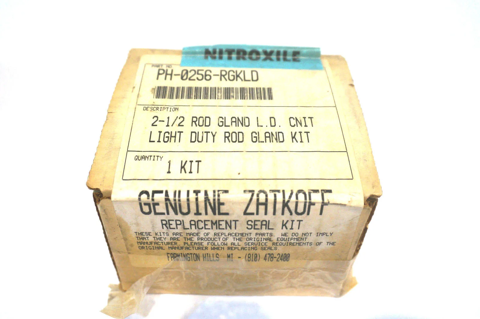 NEW ZATKOFF PH-0256-RGKLD 2-1/2" ROD KIT GLAND PH0256RGKLD
