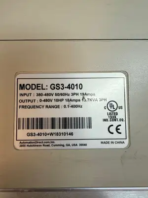 Automation Direct GS3-4010 Inp: 380-480V 50/60Hz 3PH 19Amp (2.4.1)