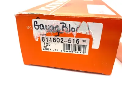 USED MITUTOYO RECTANGULAR GAGE BLOCK 125MM ASMEK/YJ
