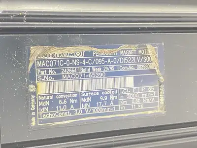 MAC071C-0-NS-4-C/095-A-0/DI522LV/S004, R911242664 | Indramat MAC071C-0-NS-4-C/095-A-0/DI522LV/S004 MAC AC Servo Motor R911242664 - Used