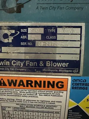 USED TWIN CITY FAN & BLOWER BC-SW