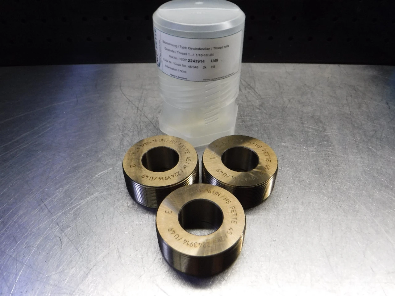 LMT.Fette 1...1/16-16 UN Thread Rolls QTY3 2243914 U49 (LOC11)
