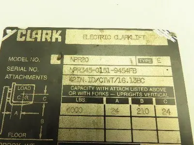 Clark CD476A | 1612-BQ | 1612-1R Hydraulic Actuator NPR20 Reach Truck Forklift