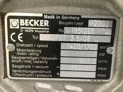 USED BECKER D71A4P