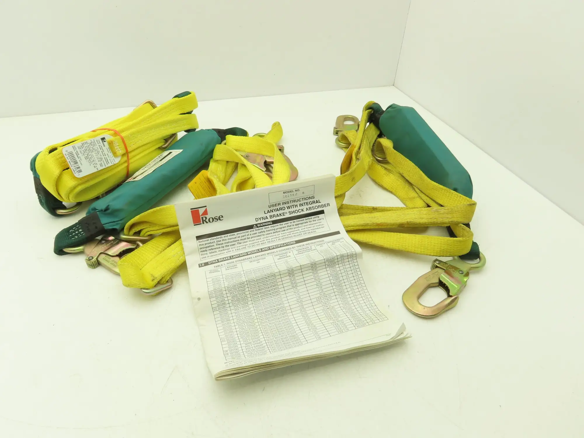 MSA Rose 501562 Twin Lanyard with Dyna Brake Shock Absorber 6Ft  Lot of 3