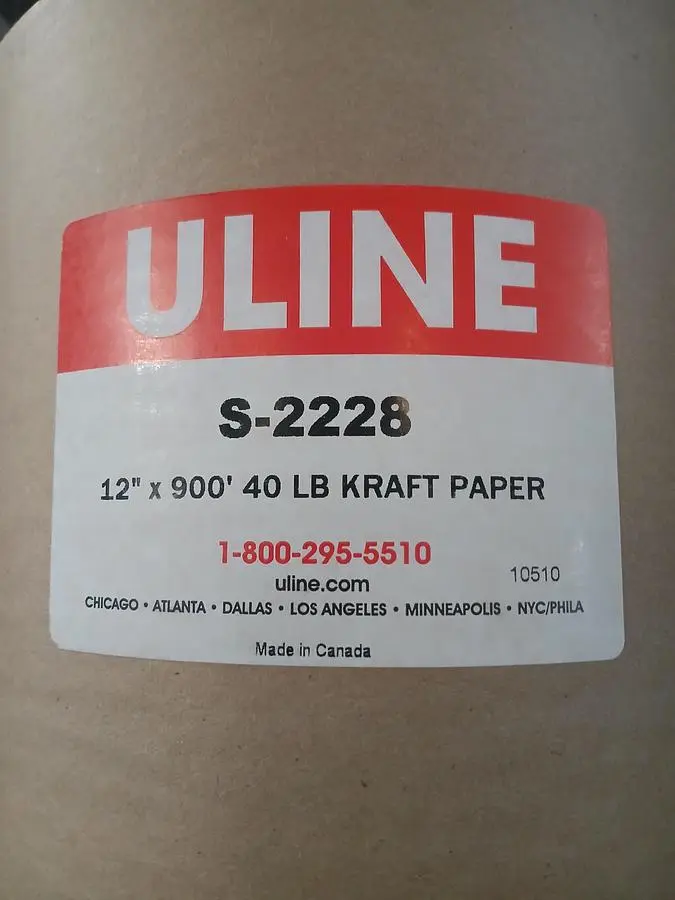 ULINE S‑2228 (12" × 900', 40 lb kraft paper)