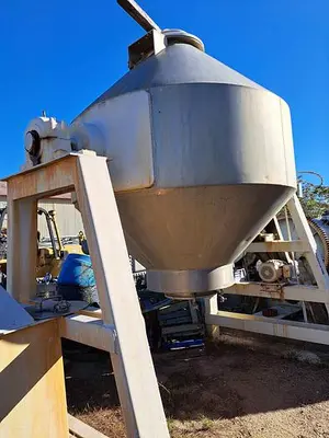 Mixer, Conical, 100 CF, 304 Stainless Steel, Gemco, 7.5 HP, #S741455