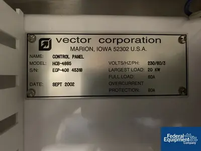 USED Vector 48/60 Vector Hi-Coater Coating Pan, Model HCT-48/60, S/S