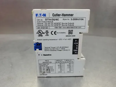 Eaton/Cutler-Hammer D77A-DQ16C Dual Output Module (3-2009-010A) 3D-29
