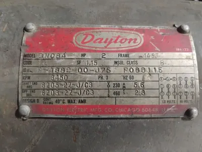 Dayton 3N084 ELECTRIC MOTORS | ESS Industrial Equipment Sales (4)