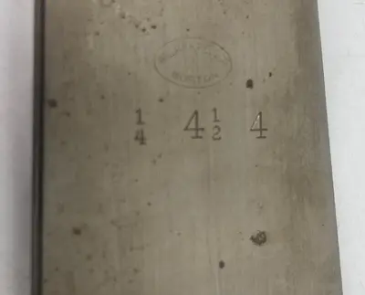 USED WM.H FILEDS 1/4" X 4 1/2" X 4"