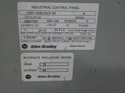 Rockwell Automation Industrial Control Panel