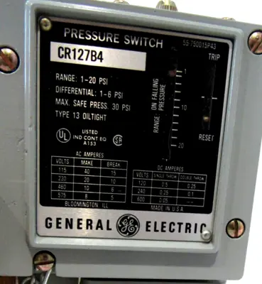 NEW GENERAL ELECTRIC CR127B4 PRESSURE SWITCH