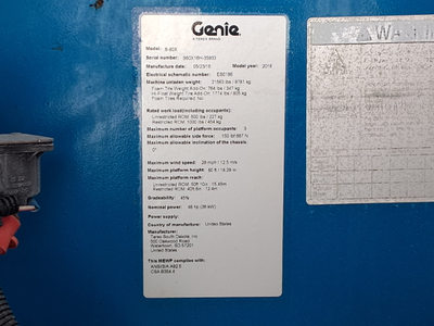 USED 2016 Genie S-60X