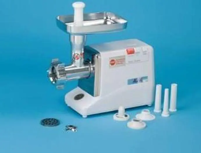 #12 ELECTRIC MEAT GRINDER, W/PLATES AND TUBES