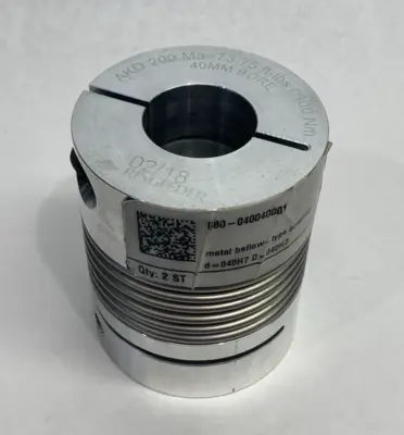 Used Ringfeder Metal Bellows Coupling 38mm Bore to 40mm Bore Ma=73.75 ft-lbs Tooling & Accessories (Other) Michigan US | Maverick Industrial Sales #1395149