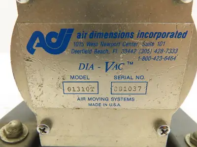 Air Dimensions 01310T DIA-VAC Pump w/GE Motor 5KH3MBA0419X 115V 1725RPM 1/4NPT
