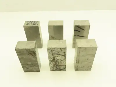 4140/4142 PH Alloy Steel Flat Bar Stock 1-1/4"x 2"x 4-1/4"L  Lot of 6