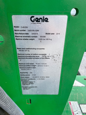 Used 2016 Z-40/23N Genie Articulating Boom Lifts Florida US | Stack Equipment #1418841