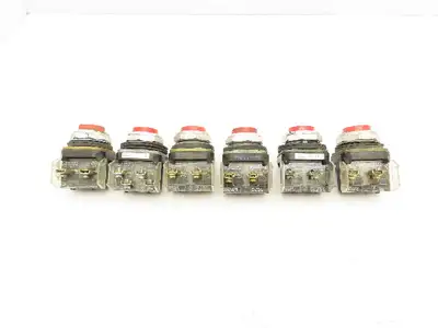 Allen Bradley 800T-B Series T Red Pushbutton 30mm Lot of 6