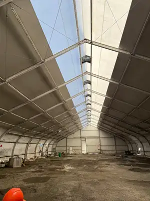 Dome Shaped Canvas Tent, Roll up Door, Steel Frame