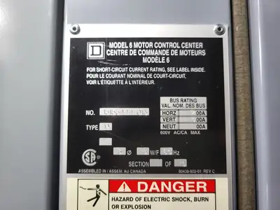 USED SQUARE D MODEL 6