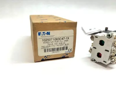 10250T1063C47-1X | Eaton  Momentary Push Pull Operator Switch, Red Lens, Pushbutton - New