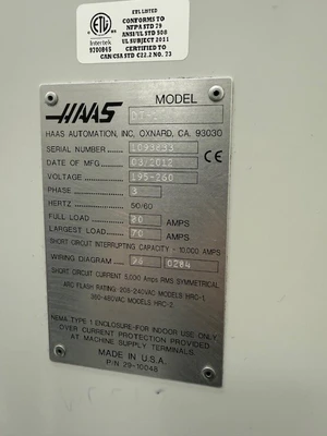 USED 2012 Haas DT-1 w/Midaco Pallet Changer & HRT Rotary Tbls