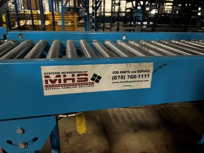MHS 21in x 25ft  Powered Roller Conveyor, DC Motor in Roller