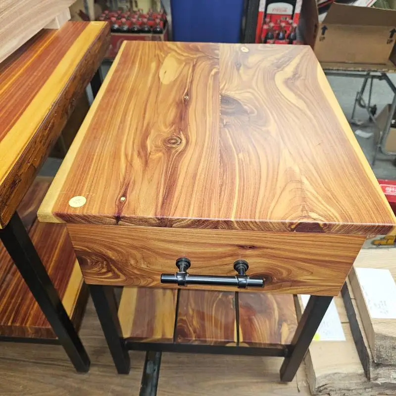 Beautiful Finished Cedar Nightstand Table w/drawer