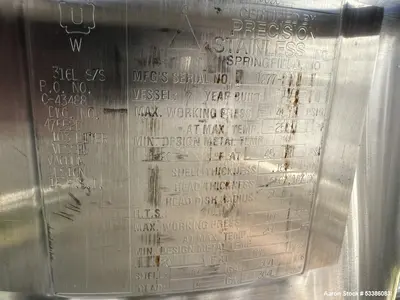 Used Precision Stainless 45 PSI Internal Rated Jacketed Tank