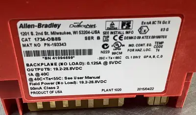 Used Allen-Bradley 1734-OB8S/B Point I/O Safety Output Module PLC Input & Output | Palmetto Automation #1150592
