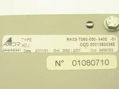 Axor RK03-T060-050-9400 Chassis 3-Slot 44VAC Servo Drive Backplane