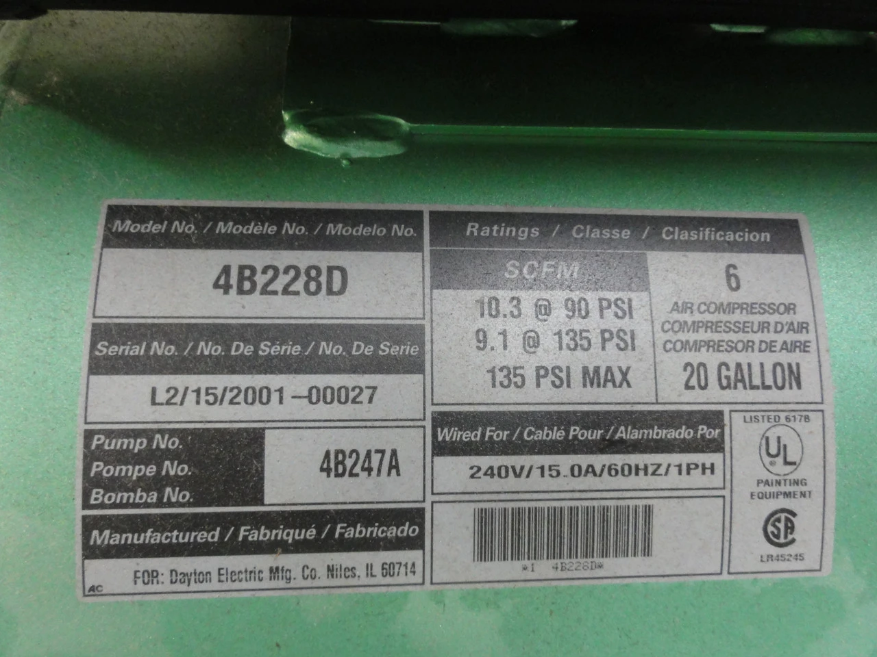 USED SPEEDAIRE 4B228D
