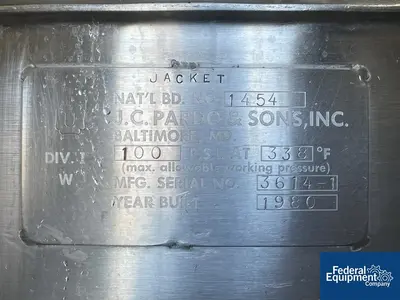 USED JC Pardo 250 Liter JC Pardo Triple Motion Kettle, 316 S/S, 20/100#