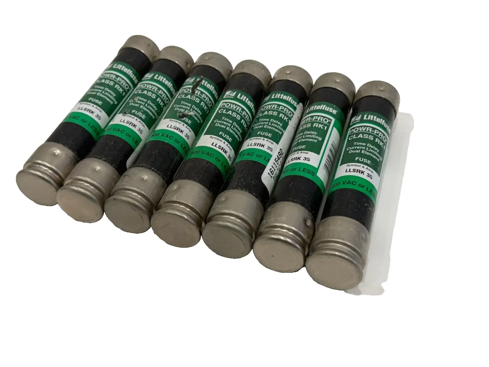 LOT OF 7 LITTELFUSE LLSRK 35 TIME DELAY FUSES CKASS RK1