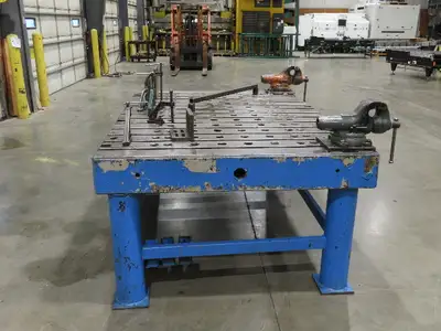 8" Steel Fabrication Welding Table Jig Layout 84x60" Wilton Vise T Slot Holdfast