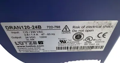 NEW LUTZE 722-758 POWER SUPPLY DRAN120-24B 722758