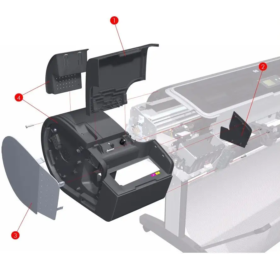 Used _UNKNOWN_ Left Cover for the HP DesignJet Z3100, Z3100ps, Z3200 Series (Q5669-60652) Covers Oklahoma US | Wide Image Solutions #1526890
