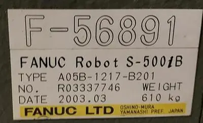 Used 2003 FANUC S500IB Robots Michigan US | RAB Industries, Inc. #183900