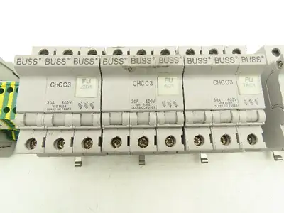 Bussmann CHCC3 Fuse Holder DIN Rail 3 Pole 30A 600V Lot of 12