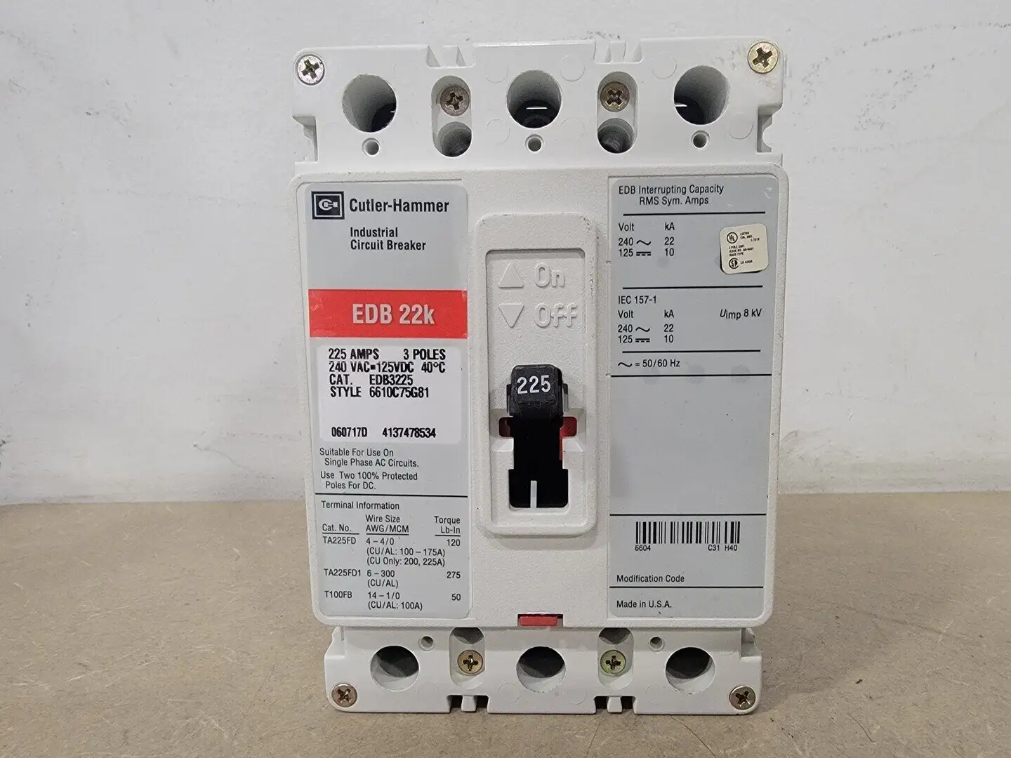 Used EATON EDB3225 Switchgears British Columbia CA | Lenmark #367139
