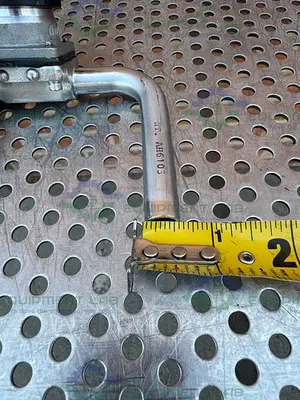 USED ITT PURE FLO 3- WAY 316L DIAPHRAGM VALVE W/ 3/4"SANITARY TO ELBOW FITTING