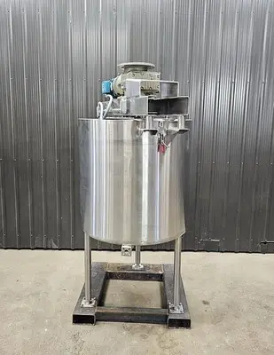 Used 150 Gallon Jacketed Tank, 304 Stainless Steel, With Scrape Agitation