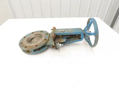 DeZurik 827 4" Flanged Knife Gate Valve Rising Stem Metal Seat 316SS Disc