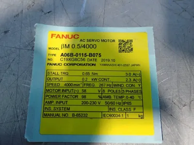 New | in-Stock FANUC A06B0115B075 Servo Motors | HGR 24 #730768